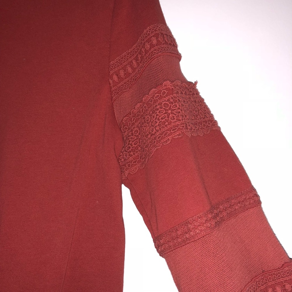 Red Sweater with Sleeve Detailing
